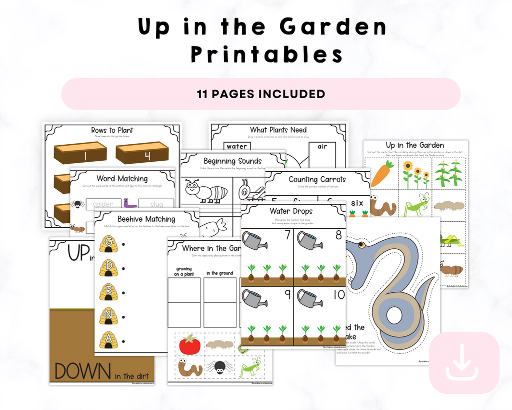 Up in the Garden Printables