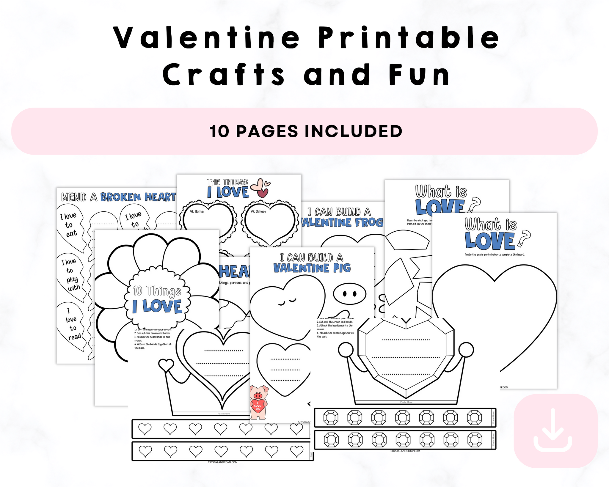 Valentine Printable Crafts And Fun CrystalandComp