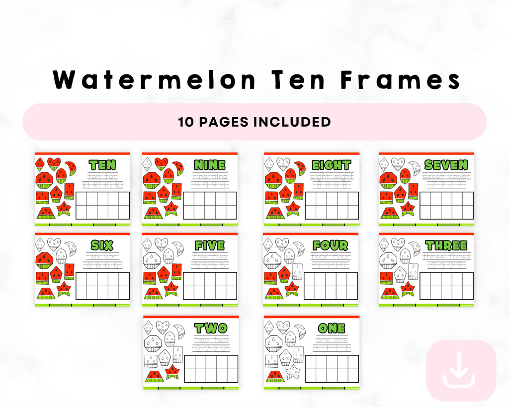 Printable Watermelon Ten Frames