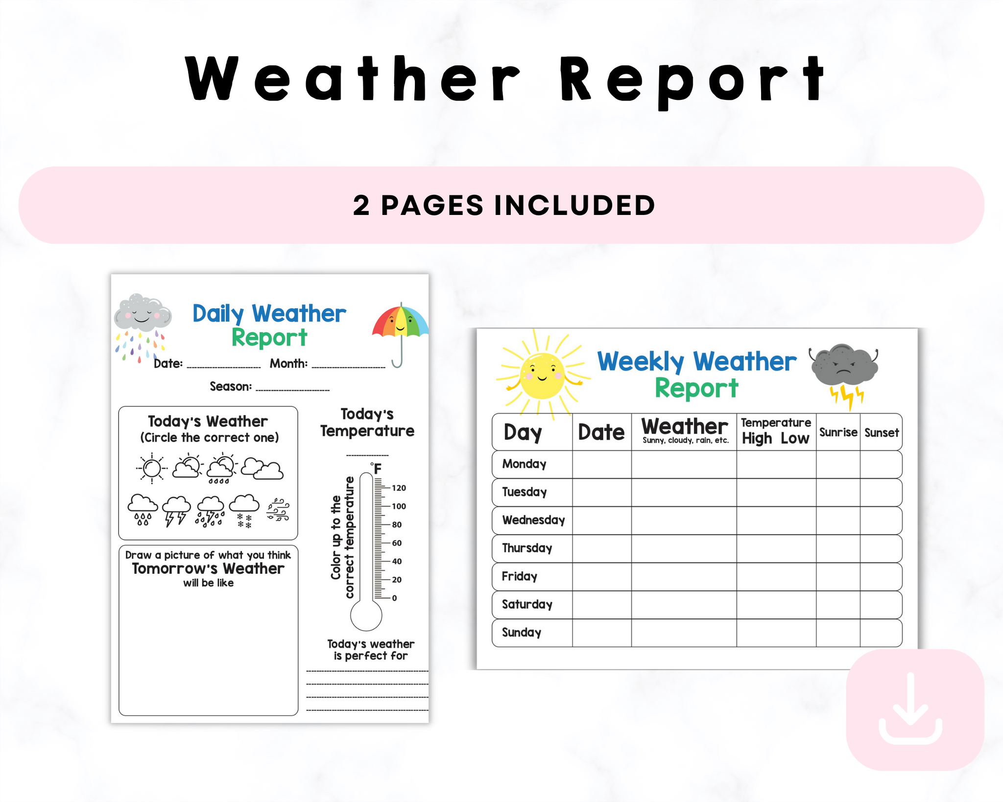 Weather Report Printable CrystalandComp