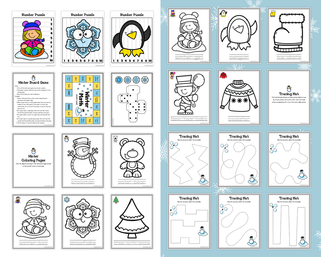 20 Winter Activities Printables CrystalandComp
