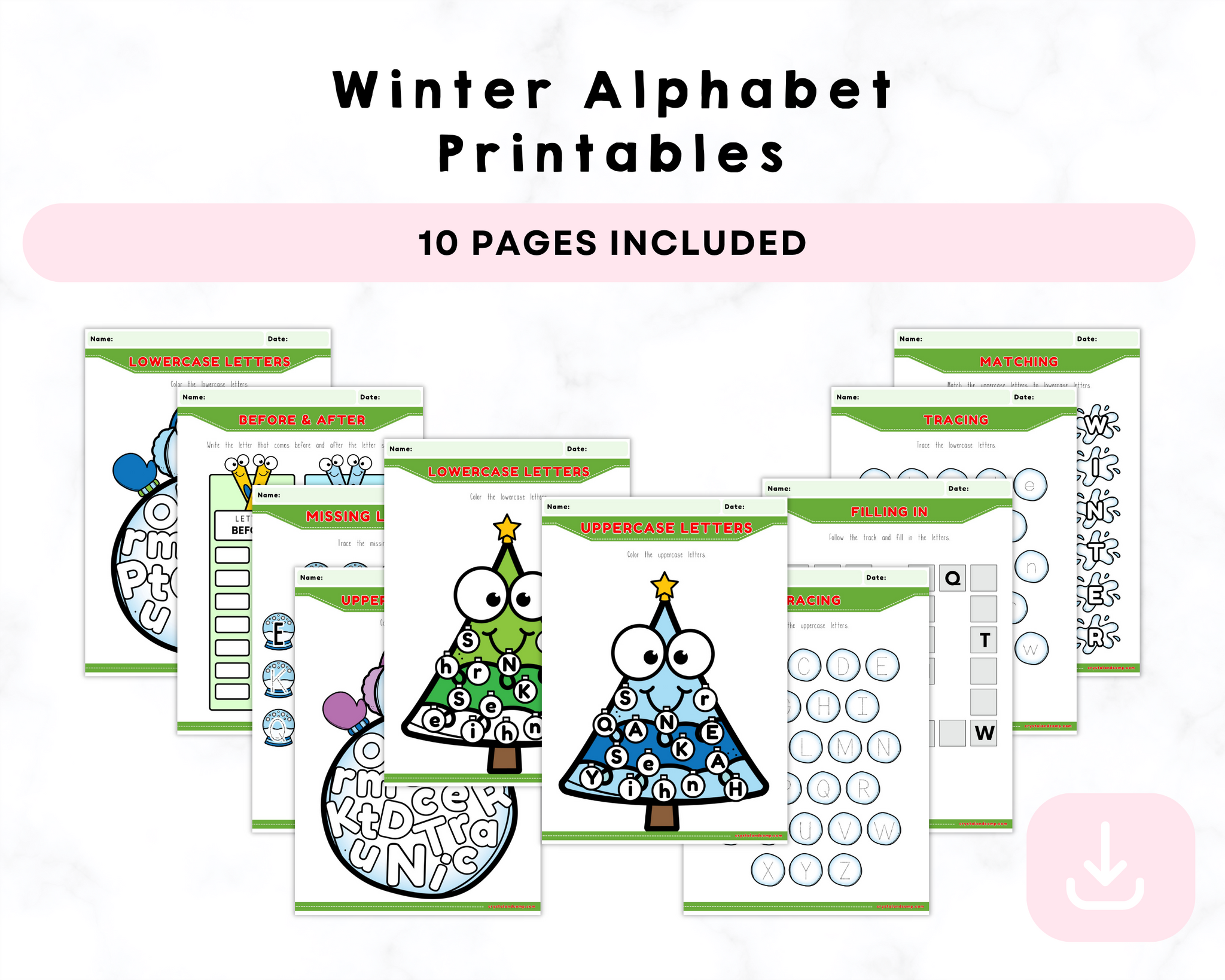 Winter Alphabet Printables – CrystalandComp