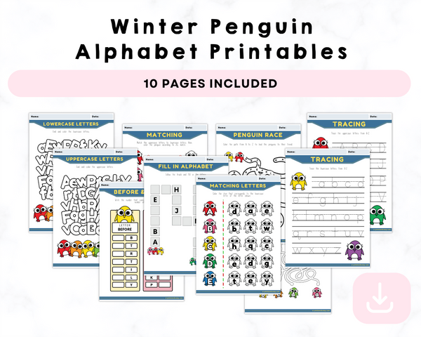 Winter Penguin Alphabet Printables
