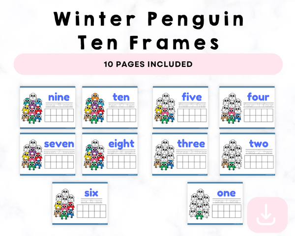 Winter Penguin Printable Ten Frames