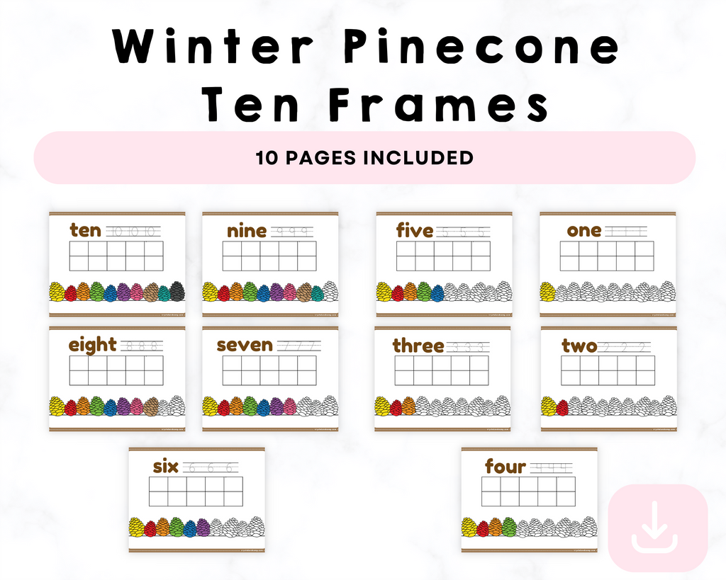Winter Pinecone Ten Printable Frames