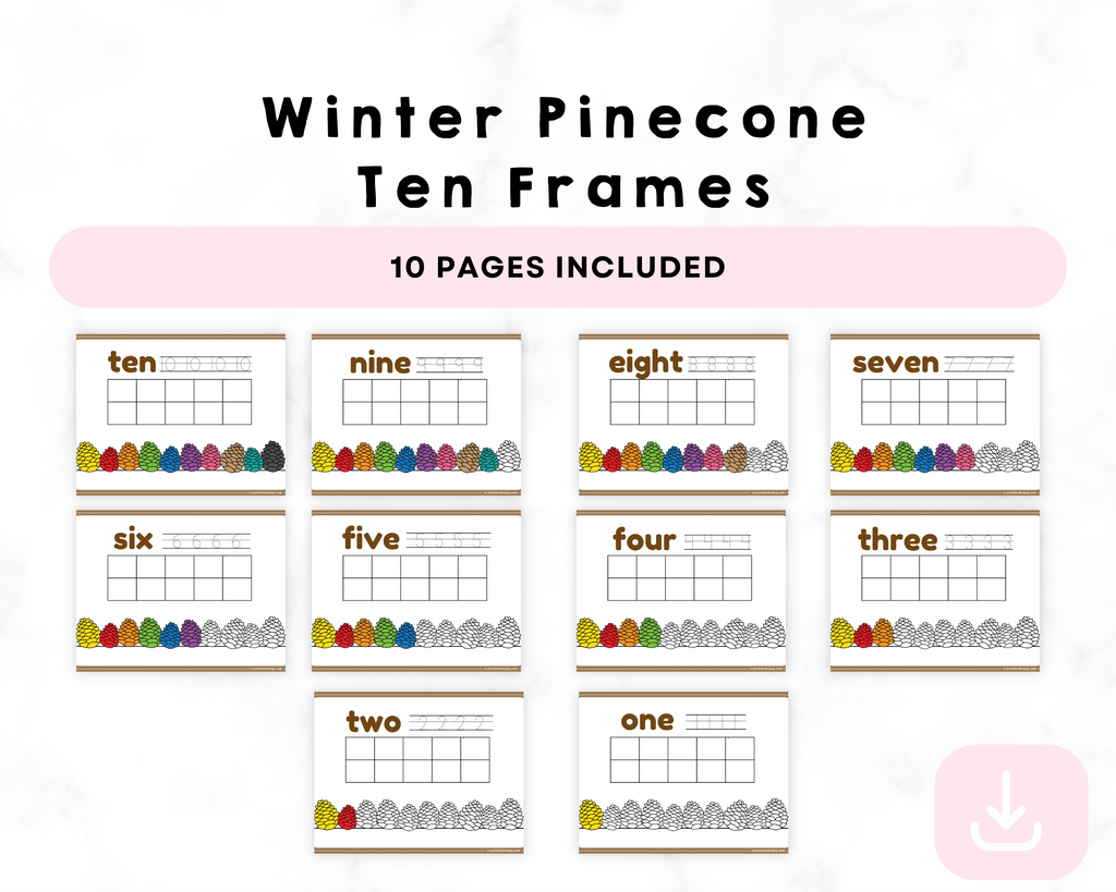 Winter Pinecone Ten Printable Frames