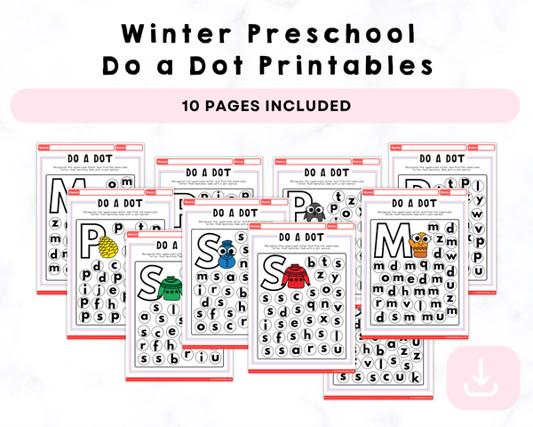 Winter Preschool Do a Dot Printables