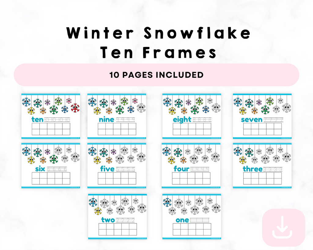 Winter Snowflake Ten Printable Frames