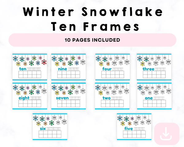 Winter Snowflake Ten Printable Frames