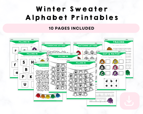 Winter Sweater Alphabet Printables