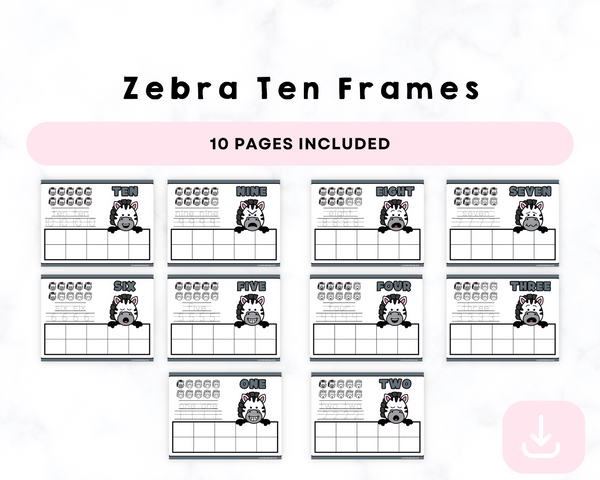 Printable Zebra Ten Frames