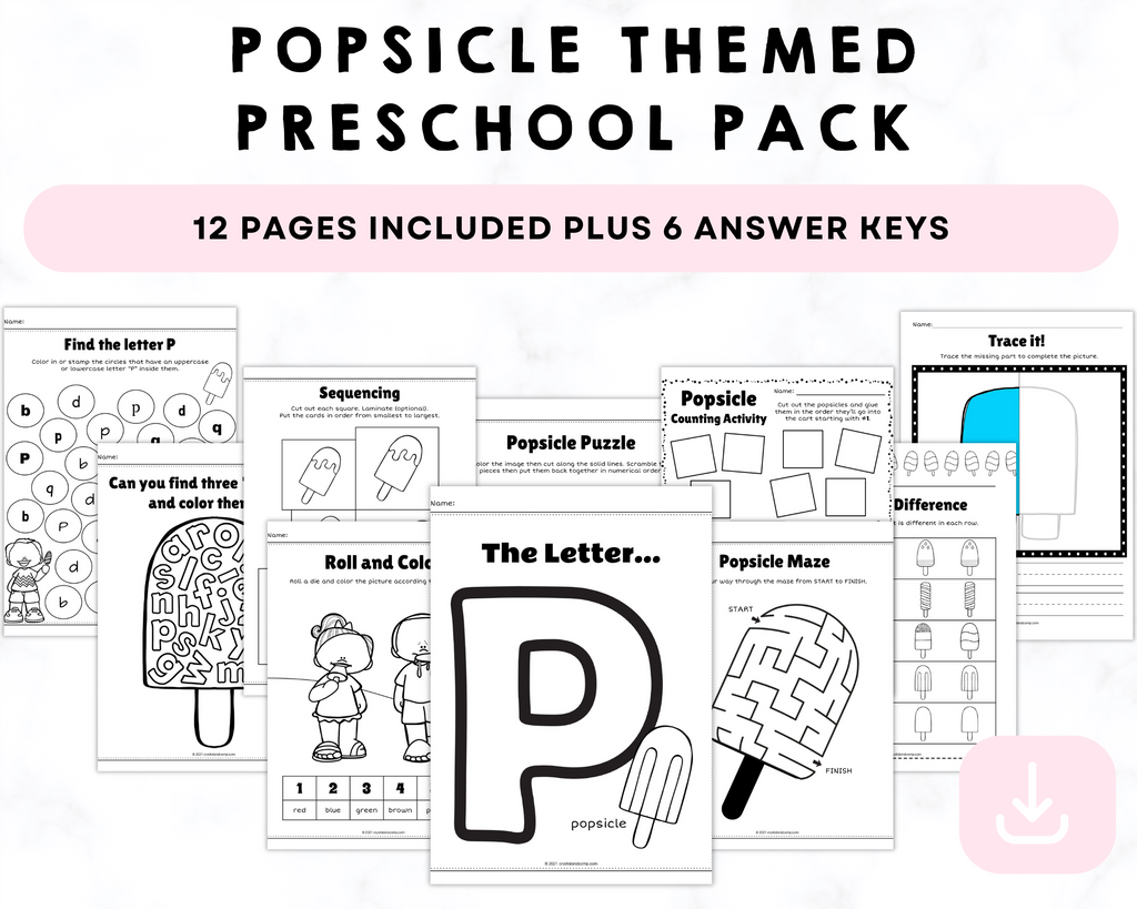 Popsicle Themed Preschool Pack